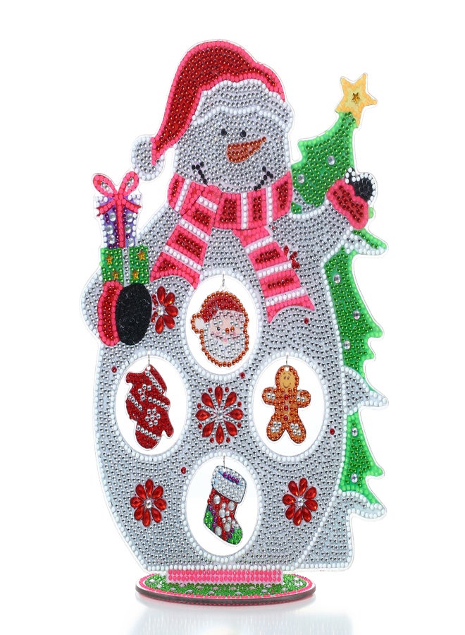 DIY 5D Diamond Painting Double-sided Diamond Paste Lumious Christmas Snowman DIY Christmas Desktop Decoration - Image 1