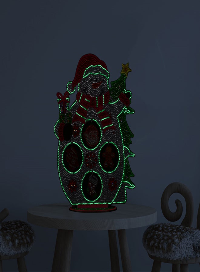 DIY 5D Diamond Painting Double-sided Diamond Paste Lumious Christmas Snowman DIY Christmas Desktop Decoration - Image 3