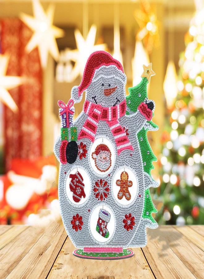 DIY 5D Diamond Painting Double-sided Diamond Paste Lumious Christmas Snowman DIY Christmas Desktop Decoration - Image 2