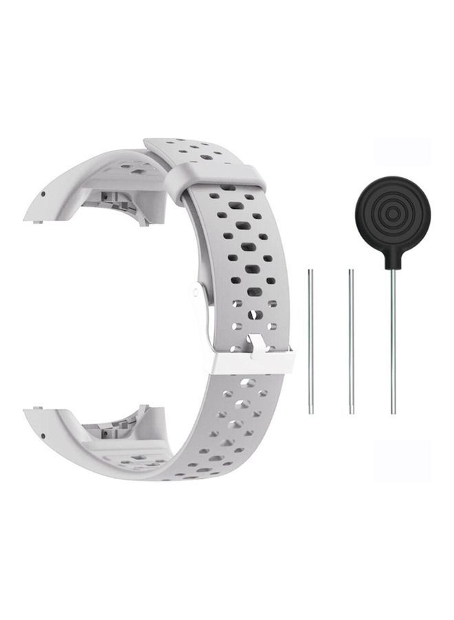 NIBEMINENT Replacement Silicone Watchband Wrist Strap for Polar M430 M400 Running Watch Light Grey - Image 1