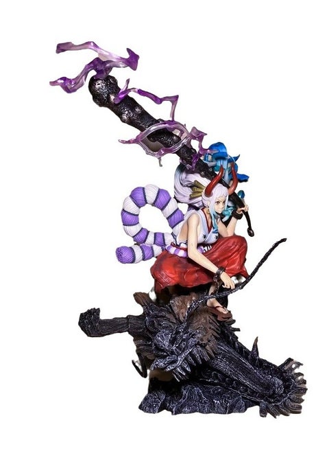Anime One Piece Yamato With a Crouching Head Figure PVC Collection Toys Gift Box
