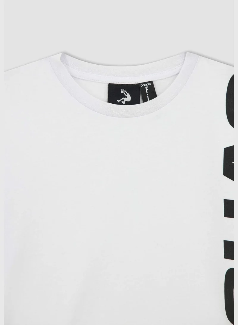 DeFacto Shaquille O'Neal Licenced Boy Oversize Fit Crew Neck Knitted Short Sleeve T-Shirt