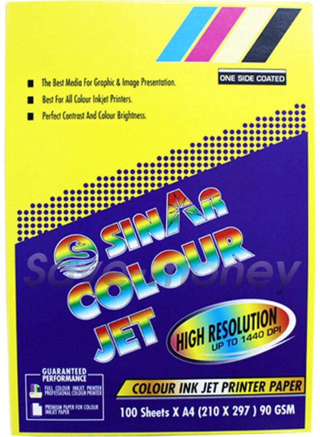 Sinar Colour Ink Jet Printer Paper 100 SheetsxA4(210X297)90GSM - Image 3