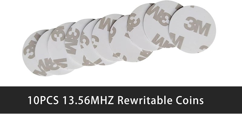 hecere 13.56Mhz ISO14443A RFID PVC Coin Card Sticker Tag UID Changeable Sector0 Block 0 Rewritable(Pack of 10) - Image 4