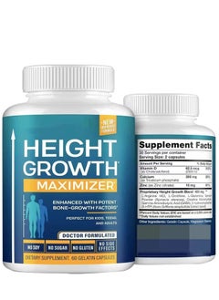 BIYODE Growth Capsules to Grow Taller - Height Growth Maximizer With Calcium For Bone Strength - Made in USA - Natural Get Taller Supplement to Increase Bone Growth - Free of Growth Hormone  - Image 1