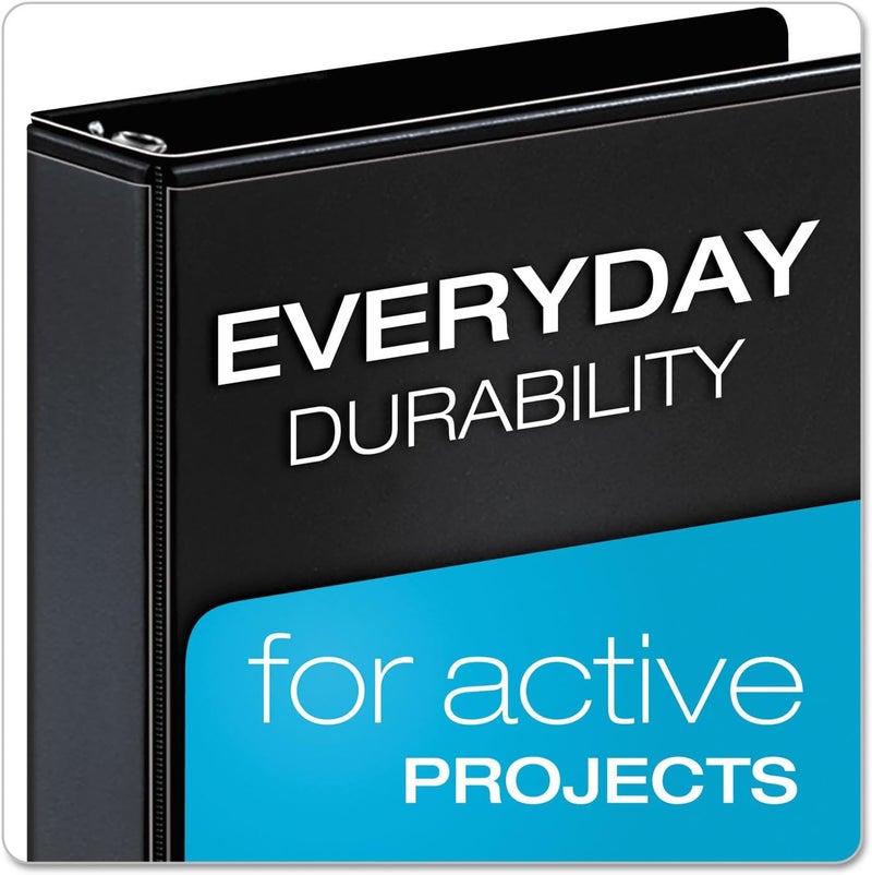 Cardinal Performer 3-Ring Binder, 4", Non-Locking Slant-D Rings, 835-Sheet Capacity, ClearVue Presentation Binder, Nonstick, PVC-Free, Black (17811CB) - Image 4