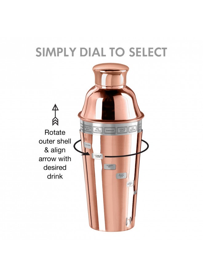 OGGI Dial A Drink Cocktail Shaker - Copper Plated, 15 Recipes, 34 oz - The Original and Only Dial A Drink - Ideal Home Bar Drink Mixer, Bartender Kit, Essential Bar Accessories - Image 5