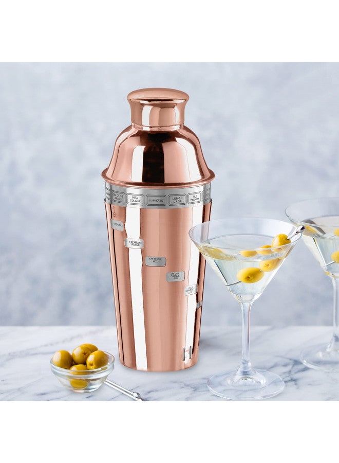 OGGI Dial A Drink Cocktail Shaker - Copper Plated, 15 Recipes, 34 oz - The Original and Only Dial A Drink - Ideal Home Bar Drink Mixer, Bartender Kit, Essential Bar Accessories - Image 3