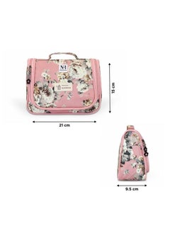 NFI essentials Multifunctional 4 Cms Cosmetic Bag With Hook For Travel Make Up Organiser Storage Cosmetic Pouch Vanity Bag For Ladies Travelling Kit Makeup Pouch  - Image 5