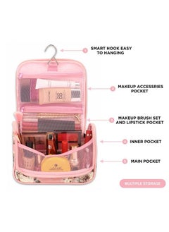 NFI essentials Multifunctional 4 Cms Cosmetic Bag With Hook For Travel Make Up Organiser Storage Cosmetic Pouch Vanity Bag For Ladies Travelling Kit Makeup Pouch  - Image 4