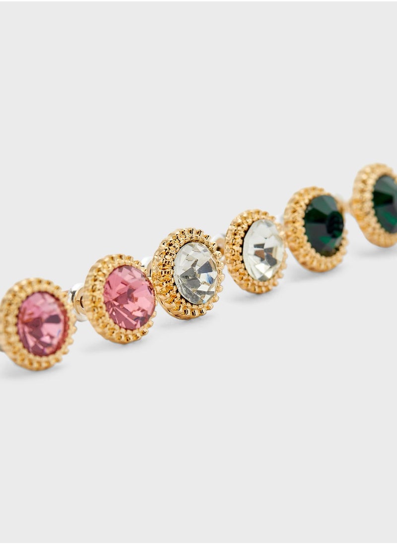 ELLA Stone Detail Multipack Earrings  - Image 2