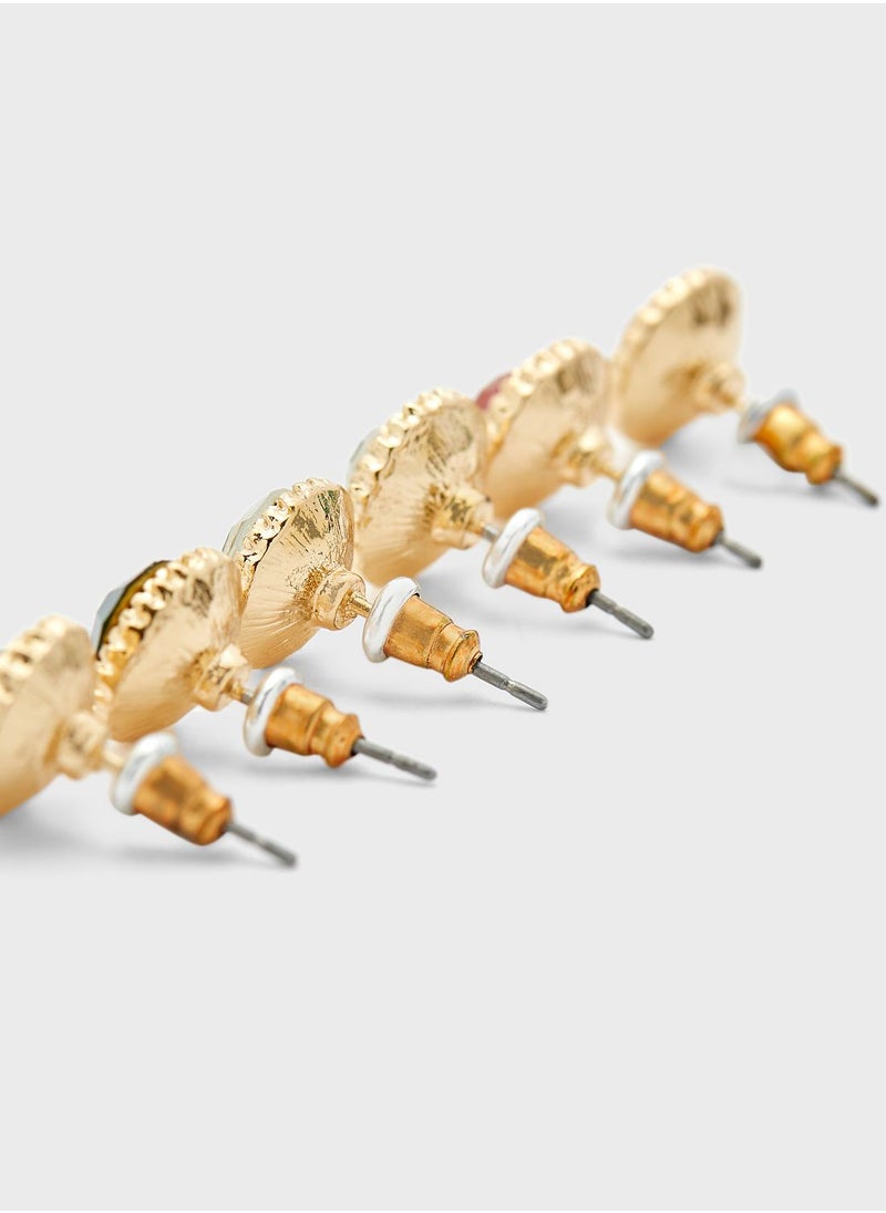 ELLA Stone Detail Multipack Earrings  - Image 3