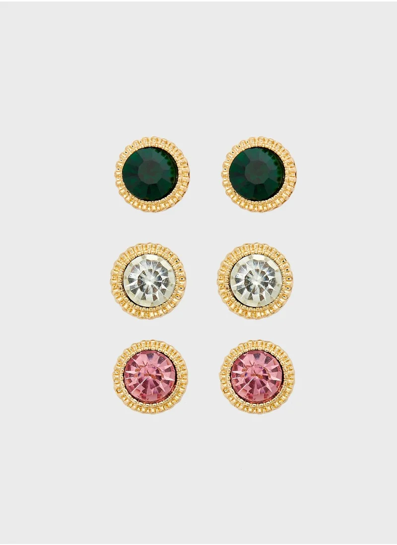 ELLA Stone Detail Multipack Earrings