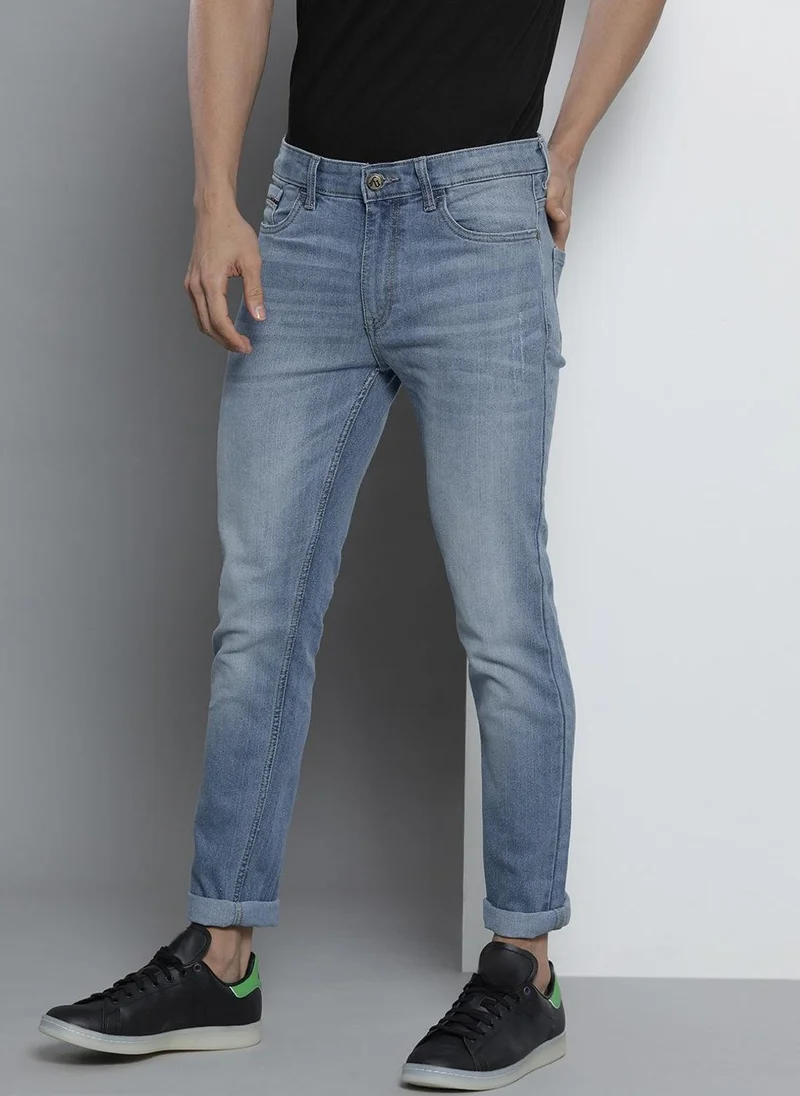 The Indian Garage Co Men Slim Fit Solid Mid-Rise Stretchable Jeans