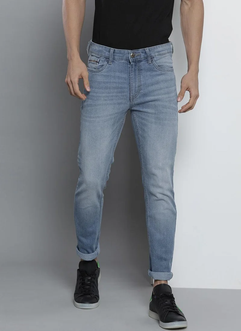 Men Slim Fit Solid Mid-Rise Stretchable Jeans