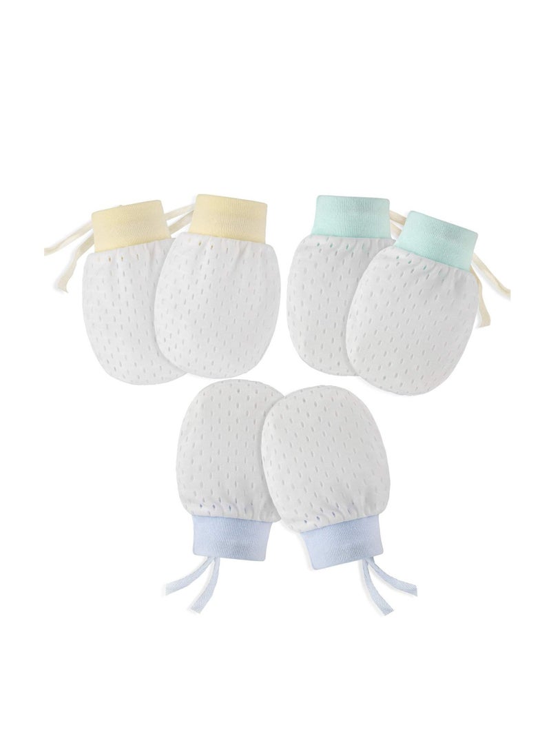 Y&D Newborn Baby Mittens No Scratch Mittens, Which Adjustable Anti Ice-Smooth Cool and Breathable Cotton Gloves for Boys Girls 3 Pairs  - Image 2