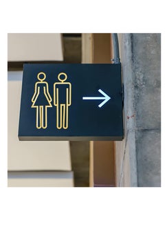 ECVV Acrylic Adhesive Backed Men's and Women's Bathroom Sign 8.6" Removable Man Woman Washroom Restroom Signs for Home Office Work, Bathroom Signage (Gold)  - Image 2