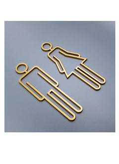 ECVV Acrylic Adhesive Backed Men's and Women's Bathroom Sign 8.6" Removable Man Woman Washroom Restroom Signs for Home Office Work, Bathroom Signage (Gold)  - Image 3