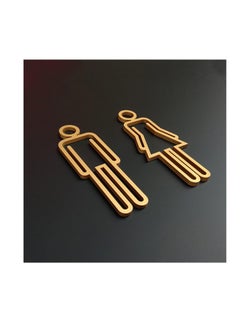 ECVV Acrylic Adhesive Backed Men's and Women's Bathroom Sign 8.6" Removable Man Woman Washroom Restroom Signs for Home Office Work, Bathroom Signage (Gold)  - Image 4