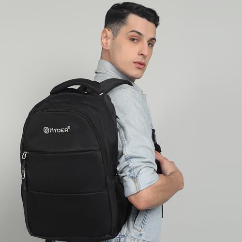 HYDER Flow 30L Multipurpose Backpack For Men,Women, Boys And Girls Bags for College, School, Travel, Office and Daily Use - Durable, Comfortable, and Stylish Bag/Backpacks (Black) - Image 2