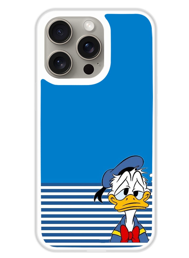 Theodor Protective Case Cover For APPLE IPHONE 15 Pro Max Sad Donald (White Bumper) - Image 1