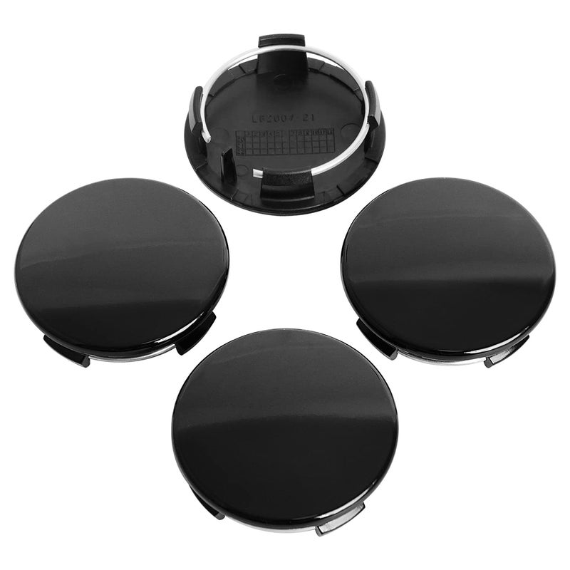أغطية مركز العجلات KitsPro 225 بوصة 57 مم لسيارات تسلا موديل S موديل X موديل Y موديل 3 ريفيان R1T حواف 6005879 00 A عبوة من 4 باللون الأسود اللامع 57 مم خارجي 50 مم داخلي