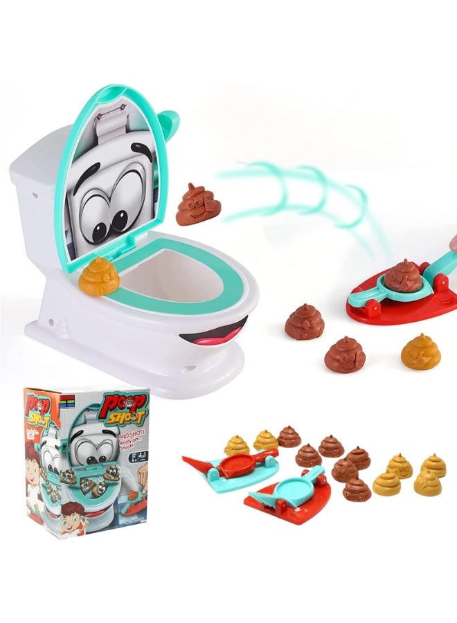 Shoot the Poop Toilet Game for Kids & Adults – Funny Poop Launching Toy with 12 Rubber Poops, 2 Catapults & Toilet Bowl – Hilarious Family Party Game, Interactive Indoor Skill Toy, Gag Gift for Boys & Girls Age 4+  - Image 1