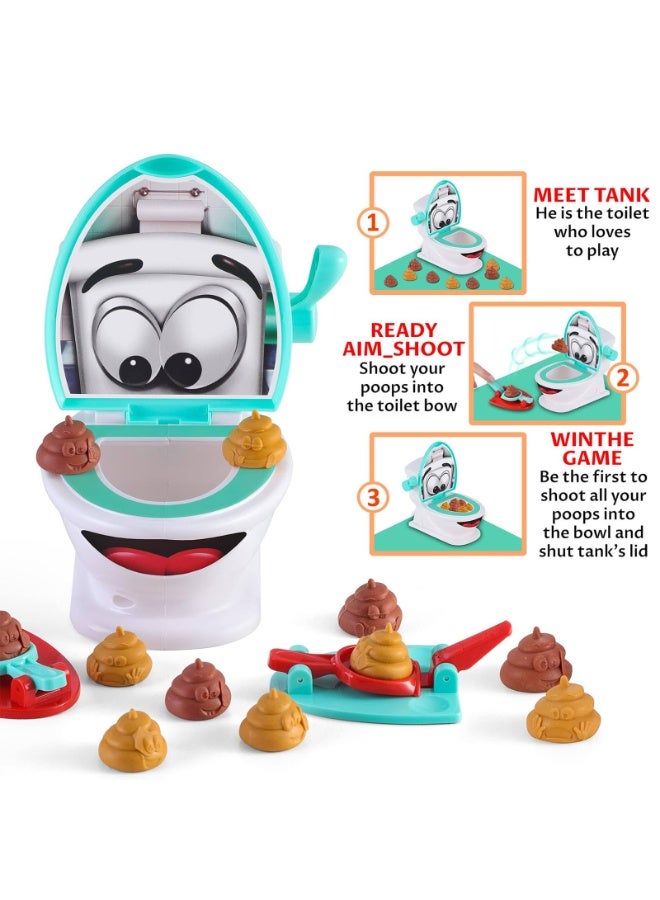 Shoot the Poop Toilet Game for Kids & Adults – Funny Poop Launching Toy with 12 Rubber Poops, 2 Catapults & Toilet Bowl – Hilarious Family Party Game, Interactive Indoor Skill Toy, Gag Gift for Boys & Girls Age 4+  - Image 2
