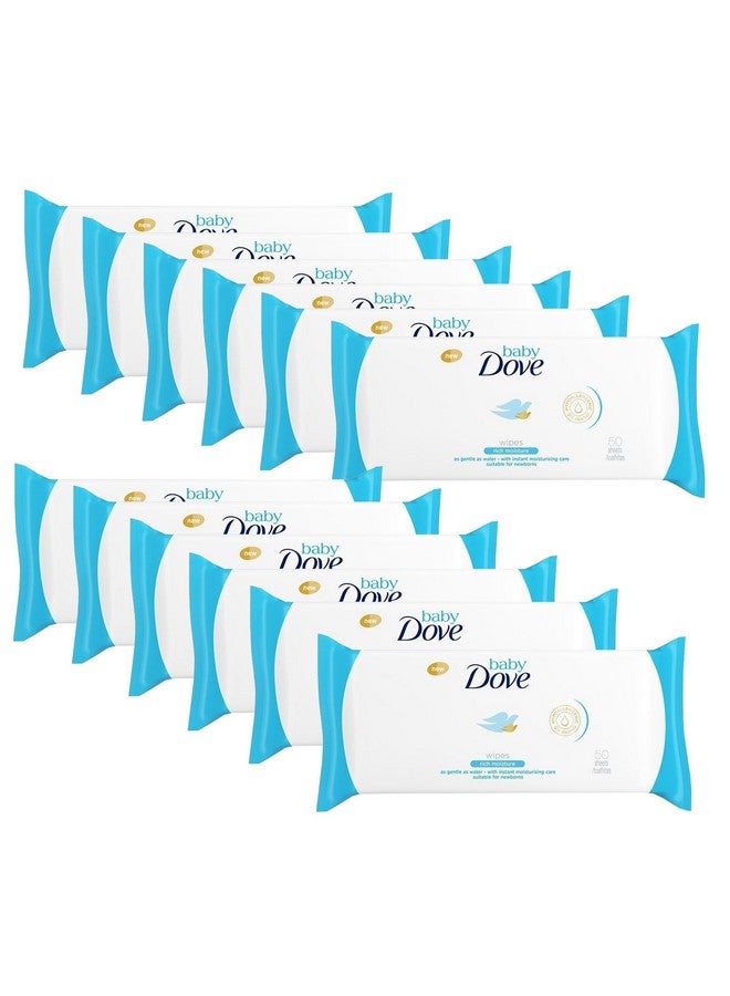 Dove Baby Wipes, Rich Moisture, 50 Count (Pack Of 12)
