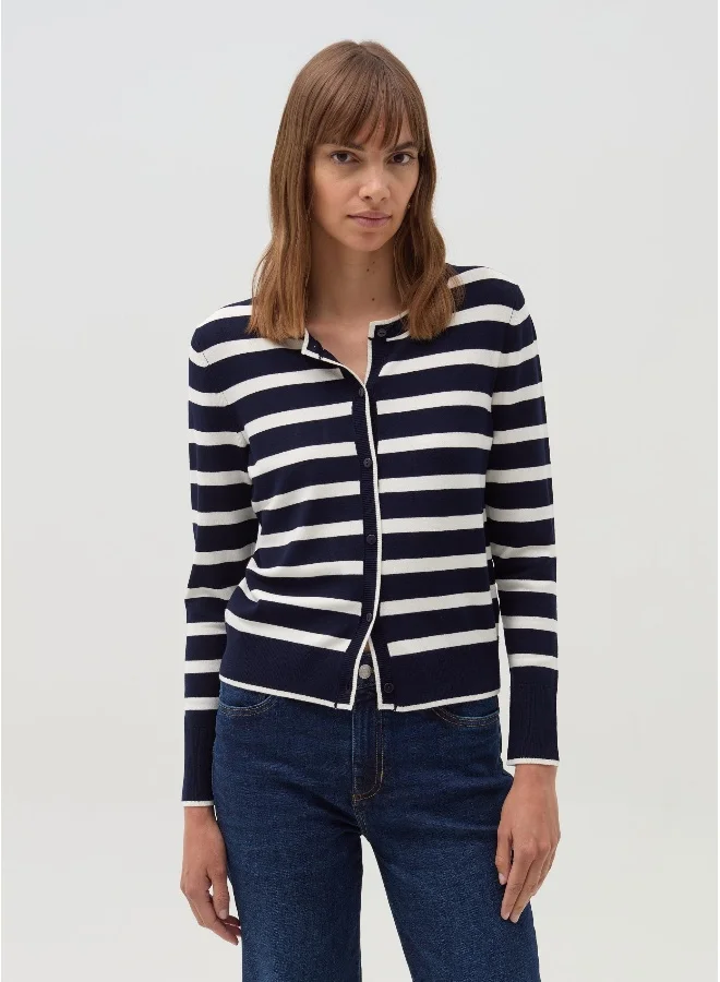Ovs Striped cardigan with round neck
