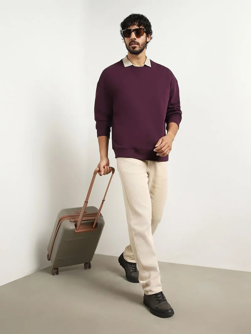 NOBERO  Men's Oversized Cotton Crew Neck Sweatshirt for Men | Best Price UAE