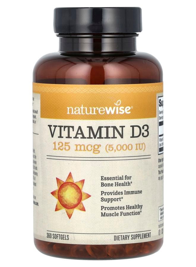 NatureWise Vitamin D3 125 mcg (5000 IU) 360 Softgels