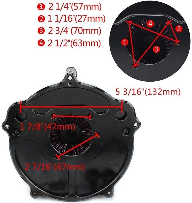 QASULER Contrast Cut Venturi Air Cleaner Filter - Image 2