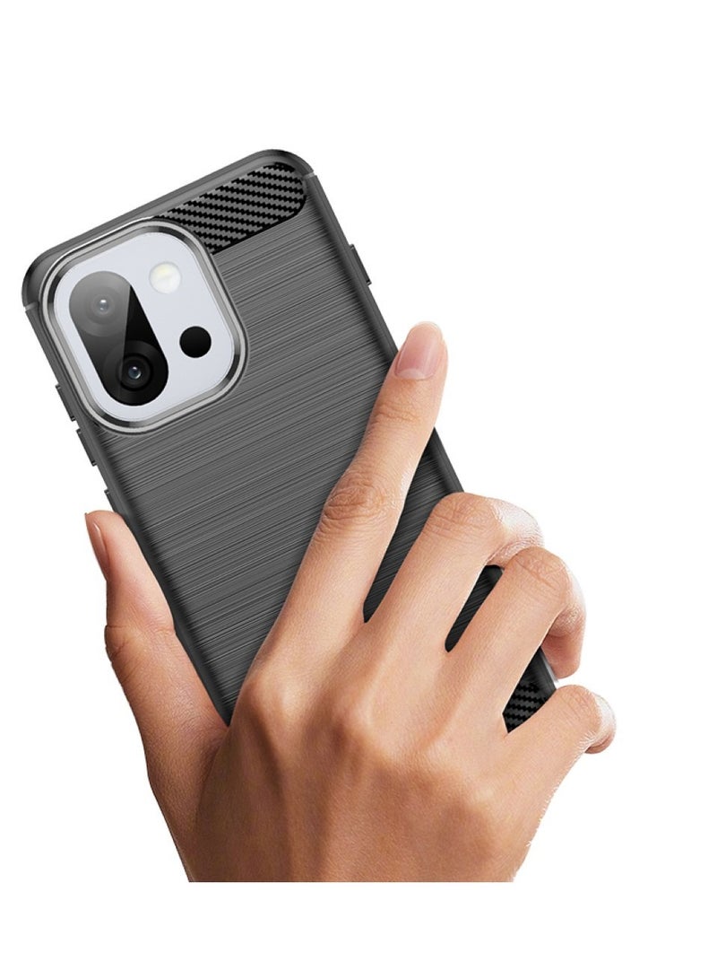 OnePlus 13s Case Cover – Rugged Shield Design, Brushed Carbon Fiber Texture, Shockproof TPU, Anti-Slip, Slim and Lightweight Protection in Black  - Image 3