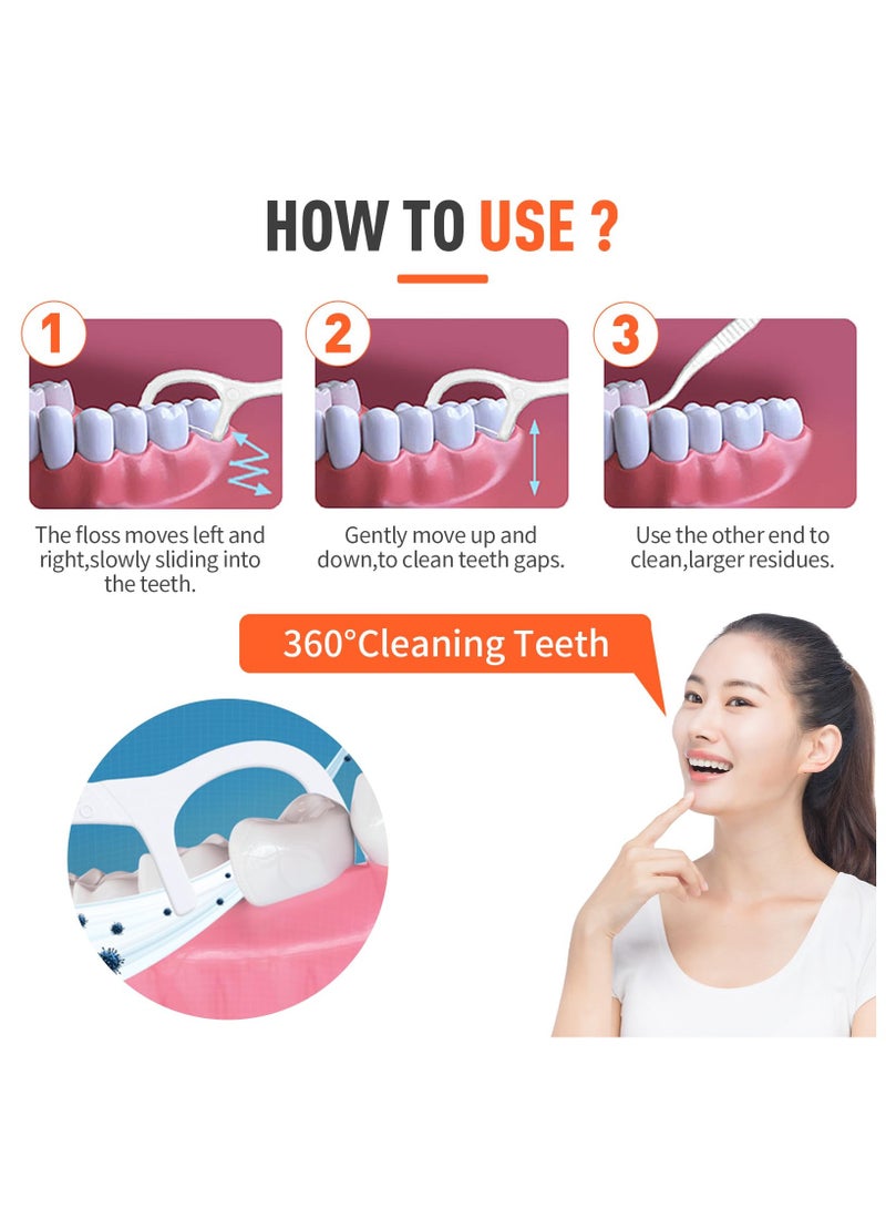 200 Pcs Dental Floss Sticks 2 in 1 Dental Floss Picks Tooth Picks Sticks Plastic, Picks Teeth Cleaning with 4 Portable Storage Cases for Travel - Image 5