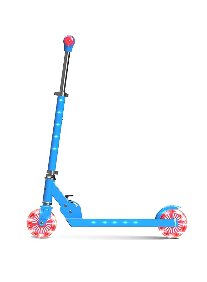 LIT Starship 120Mm Fun Led Light Up Kick Scooter For Kids | Featuring Led Stem Deck And Wheels Foldable Scooter With Adjustable Handlebar Height | Boys Girls Available In Turquoise Purle Red Blue - Image 2