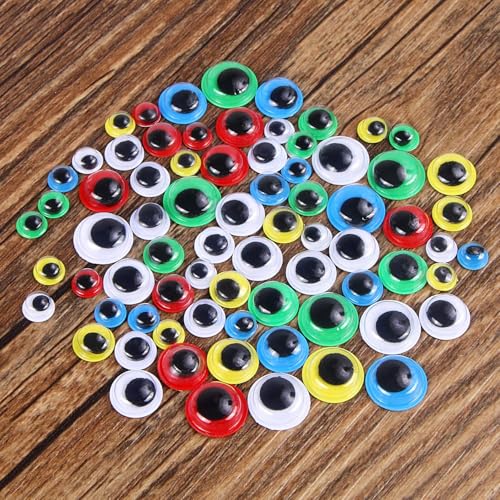 UPINS 1000 Pcs Self Adhesive Googly Wiggle Eyes for DIY, Multi Colors and Sizes Craft Sticker Eyes - Image 5