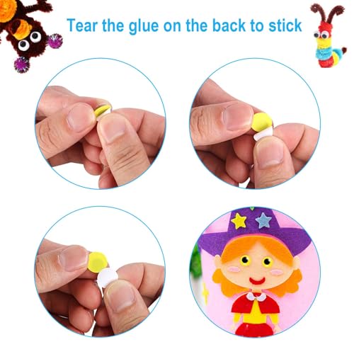 UPINS 1000 Pcs Self Adhesive Googly Wiggle Eyes for DIY, Multi Colors and Sizes Craft Sticker Eyes - Image 4