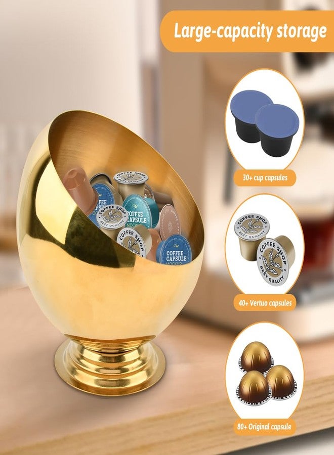 Kazheon Coffee Pod Holder Large Capacity Coffee Pod Storage K Cup Organizer Espresso Pods Holder Espresso Capsule Storage for Counter(COLOR:gold) - Image 4