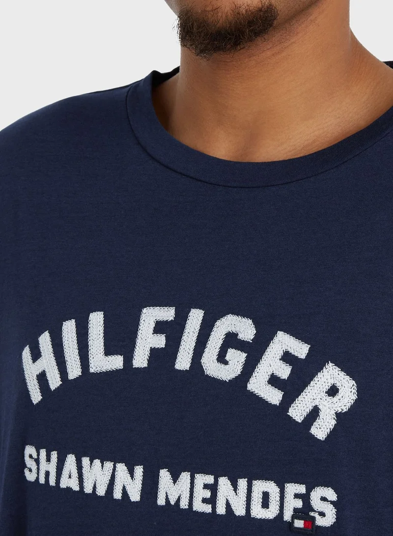 TOMMY HILFIGER Casual Printed Crew Neck T-Shirt