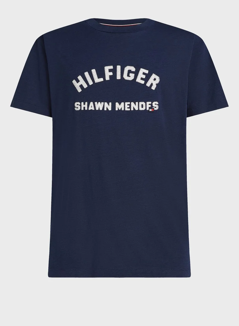 TOMMY HILFIGER Casual Printed Crew Neck T-Shirt