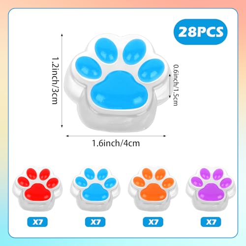 Hxezoc 28 Pcs Mini Squishy Cat Paw Cute Fidget Toys Colorful Mochi Squeeze Stress Squishies for Kids Adults Anxiety Stress Relief Classroom Prizes Birthday Gifts Party Favors - Image 5