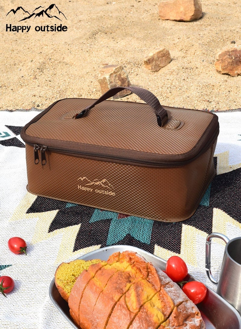 happy outside Large Thermal Insulated Lunch Bag – Khaki 30×20×10 cm, Portable Food Storage Tote for Office, School, Picnic & Travel, Waterproof, Easy to Clean, Keeps Food Fresh & Warm, Ideal for Men & Women - Image 3