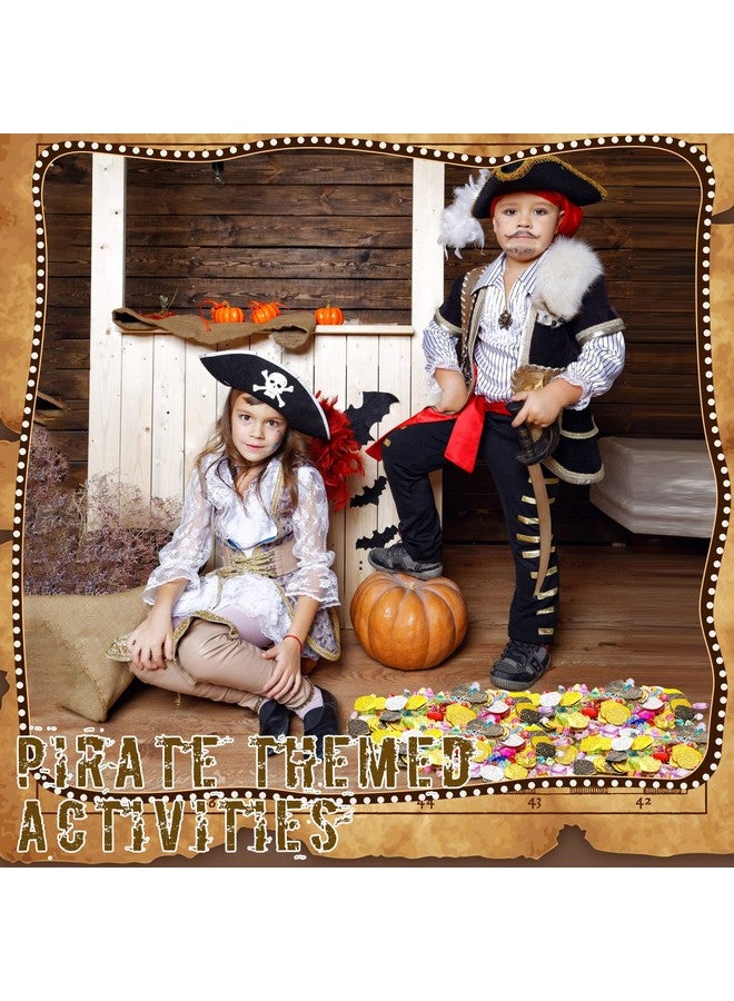 هانايف مجموعة ألعاب كنز القراصنة من هانايف، 319 قطعة، عملات ذهبية مزيفة، أحجار كريمة ومجوهرات بلاستيكية، ديكورات حفلات القراصنة، كنز لمغامرات القراصنة، عملات حفلات حمام السباحة الصيفية (غير منتظمة) - Image 5