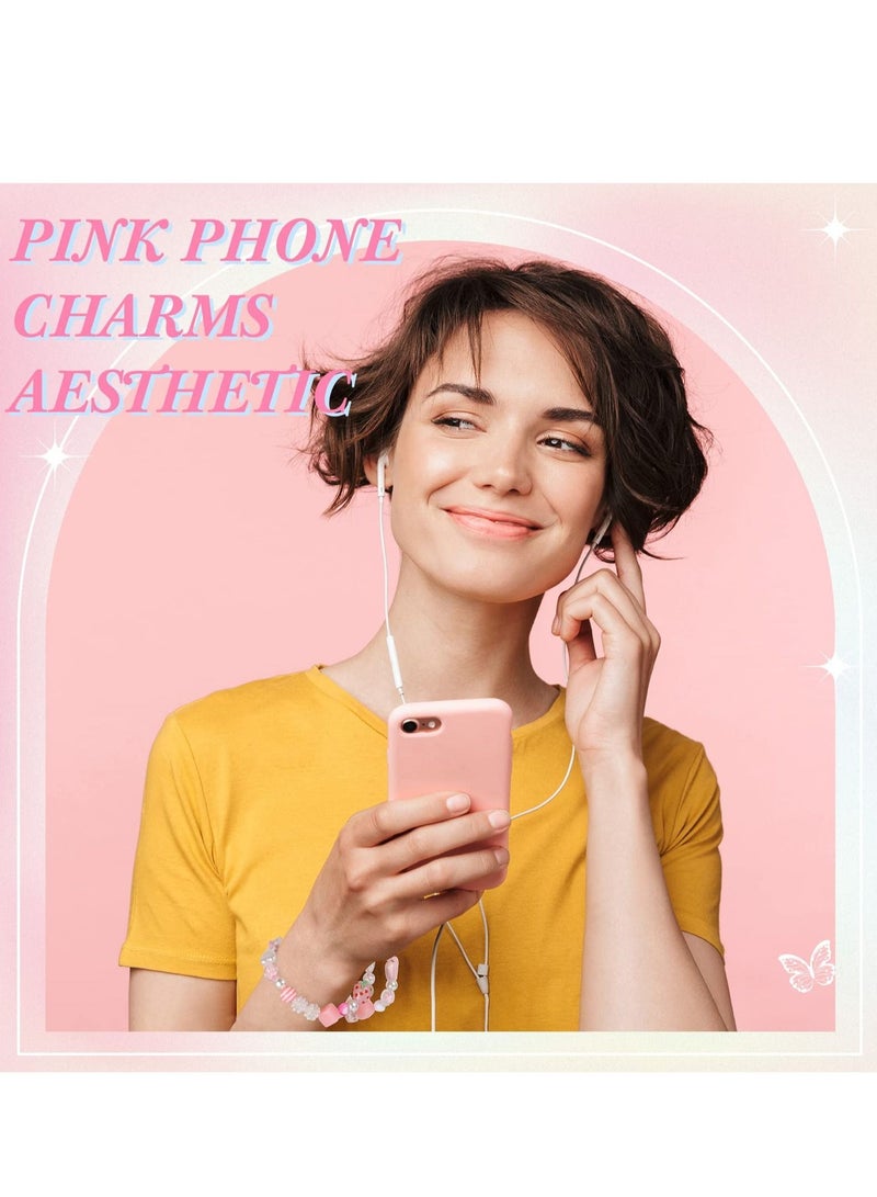 Y&D Phone Lanyard Beaded Wrist Strap Kawaii Rainbow Chain for Women Girls Beads Pearl Bracelet Keychain Accessory Cute Anti-Lost String Decoration - Image 5