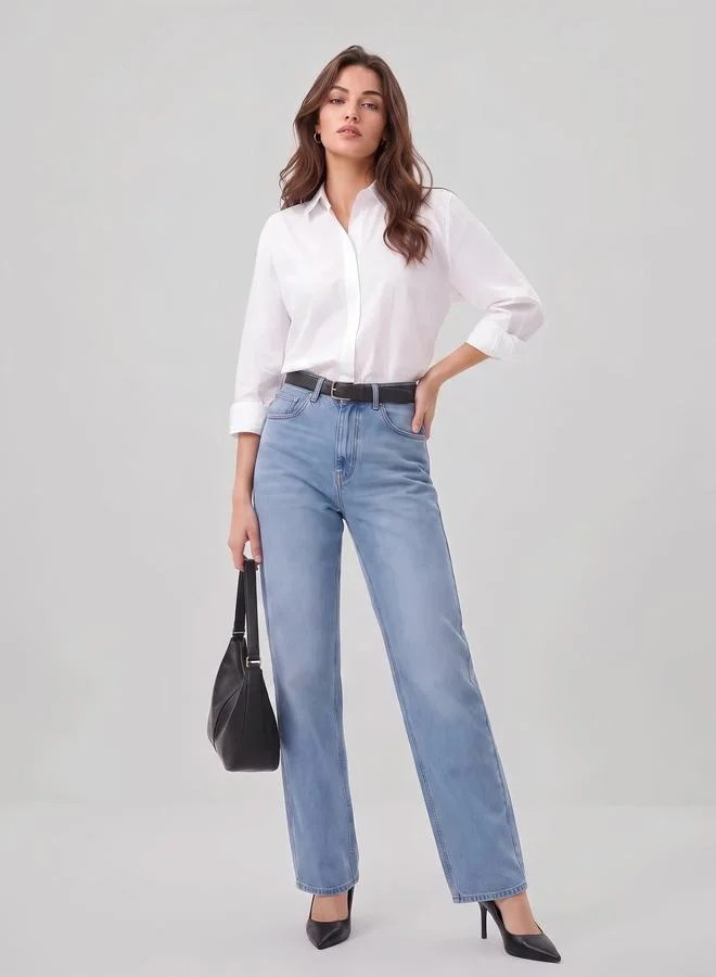 Styli Pack of 2 - Off White 100% Cotton Regular Fit Shirt