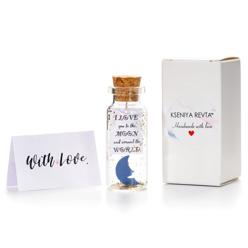 Kseniya Revta Anniversary Present for Her  Him Romantic Gift to Boyfriend  Girlfriend Message in Bottle I Love You Gifts Wife Husband Moon  I Love You Gift Bottle 