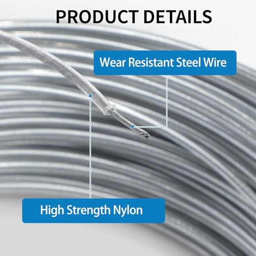 SHoRI Heavy Duty 3.0mm Steel Wire Trimmer Line Rope Cord for Brush Cutter/Strimmer – Square & Round Shape, Grey – Nylon Coated, Durable, Low Noise, Fits 2-Stroke/4-Stroke Machines (Shape: Round) - Image 3