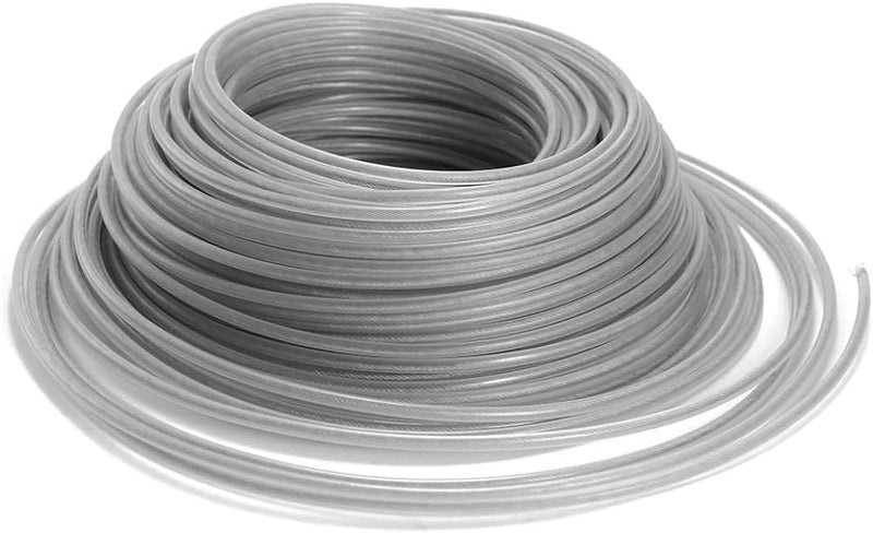 SHoRI Heavy Duty 3.0mm Steel Wire Trimmer Line Rope Cord for Brush Cutter/Strimmer – Square & Round Shape, Grey – Nylon Coated, Durable, Low Noise, Fits 2-Stroke/4-Stroke Machines (Shape: Round) - Image 1