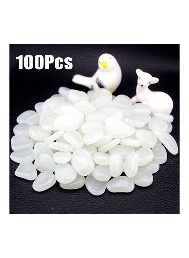 NIBEMINENT 100-Piece Garden Pebbles Set White - Image 2